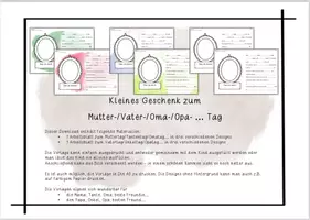 Vorschau - Mal- und Bastelvorlagen - Kleines Geschenk für den Lieblingsmenschen - Deckblatt