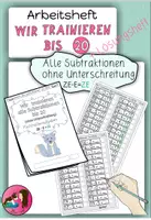 Vorschau - Arbeitsblätter - Trainingsheft Subtraktionen im ZR 20 ZE - E = ? - Deckblatt