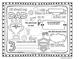 Vorschau - Mal- und Bastelvorlagen - Father´s Day - Englisch - Seite 1