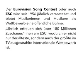 Vorschau - Arbeitsblätter - Song Contest 2026 - Info + 3 Arbeitsblätter (inkl. Lösung) - Seite 1