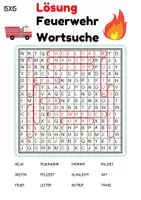 Vorschau - Arbeitsblätter - Wortsuchspiel/Wortsuche/Suchsel Feuerwehr (Grundschule) - 4 Varianten - Seite 2