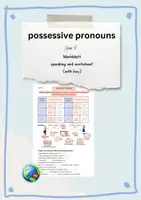 Vorschau - Arbeitsblätter - POSSESSIVE PRONOUNS - Merkblatt und Übungen - Deckblatt