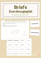 Vorschau - Spiele - Briefe schreiben: Zuordnungsspiel (Klasse 5/6) - Deckblatt