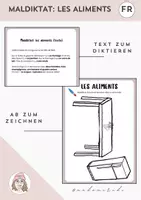 Vorschau - Mal- und Bastelvorlagen - Maldiktat/ Wortschatzarbeit: les aliments - Deckblatt