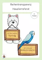 Vorschau - Präsentationen/Tafelbilder - Reihentransparenz Haustierreferat - Deckblatt