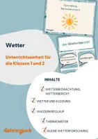 Vorschau - Unterrichtsreihen - Wetter Unterrichtseinheit für die Klassen 1 und 2 - Deckblatt