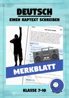 Vorschau - Arbeitsblätter - Merkblatt: Einen Raptext schreiben - Deckblatt