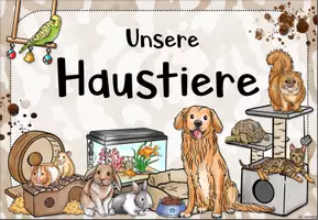Vorschau - Arbeitsblätter - Haustiere: Themenplakate & Arbeitsblatt zum Vorwissen - Seite 1