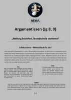 Vorschau - Unterrichtsreihen - Argumentieren (Jg 8): Standpunkte - Schuluniform - Deckblatt