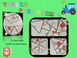 Vista previa - Juegos / Gamificación - Tarsia jigsaws farm animals, level 1 - página 1