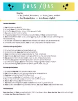 Vorschau - Arbeitsblätter - "dass" oder "das" - Übung -unterschiedlichen Schwierigkeitsstufen (Deutsch, DaZ, DaF) - Seite 3