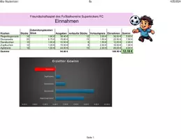 Vorschau - Test - Excel-Probe Summe, Multiplizieren, Subtrahieren, Diagramm - Seite 1
