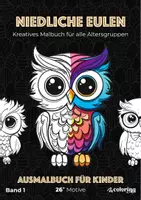 Vorschau - Mal- und Bastelvorlagen - Niedliche Eulen ❊ Ausmalbilder (23 Malvorlagen) - Deckblatt