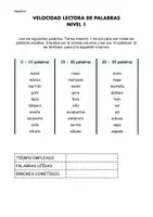 Vista previa - Evaluación - Evaluación de lectura de palabras: fluidez y velocidad lectora. 10 niveles - Portada