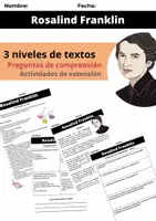 Vista previa - Tarjetas / Manipulativos - Mujer y Ciencia: Rosalind Franklin 3 niveles comprensión lectora + actividades-1 - Portada