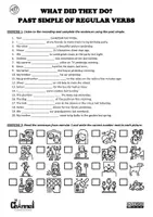 Vista previa - Hojas de trabajo - PAST SIMPLE OF REGULAR VERBS - Listening Worksheet - página 3