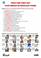 Vista previa - Hojas de trabajo - PAST SIMPLE OF REGULAR VERBS - Listening Worksheet - página 2