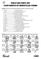 Vista previa - Hojas de trabajo - PAST SIMPLE OF IRREGULAR VERBS – Listening Worksheet - página 3