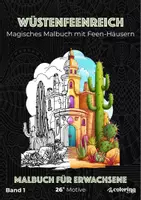 Vorschau - Mal- und Bastelvorlagen - Wüstenfeenreich ❊ Ausmalbilder (26 Malvorlagen) - Feen-Kaktus-Haus - Deckblatt