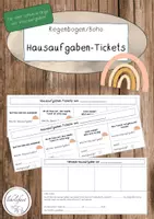 Vorschau - Lehrpläne/Lehrermaterial - Hausaufgaben-Tickets | Boho - Deckblatt