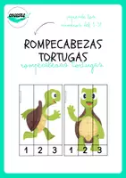 Vista previa - Tarjetas / Manipulativos - 10 ROMPECABEZAS NUMÉRICOS 1-3 DE TORTUGAS - Portada