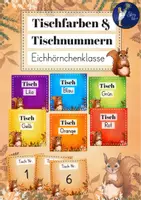 Vorschau - Mal- und Bastelvorlagen - Eichhörnchenklasse - Tischfarben und Tischnummern - Deckblatt