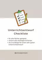 Vorschau - Stundenentwürfe - Unterrichtsentwurf Checkliste - Deckblatt