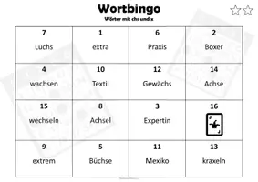 Vorschau - Stationenlernen - Lernspiel "Wortbingo" Wörter mit chs und x - Seite 3
