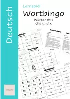 Vorschau - Stationenlernen - Lernspiel "Wortbingo" Wörter mit chs und x - Deckblatt