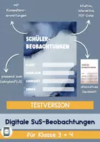 Vorschau - Lehrpläne/Lehrermaterial - TESTVERSION Schülerbeobachtungen digital/interaktiv für Klasse 3+4 - Deckblatt