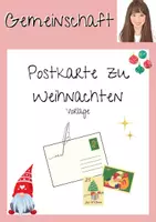 Vorschau - Arbeitsblätter - Vorlage "Weihnachtspostkarte gestalten" - Deckblatt