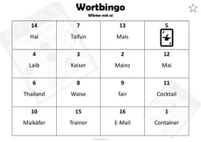 Vorschau - Stationenlernen - Lernspiel "Wortbingo" Wörter mit ai - Seite 2