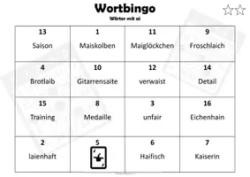 Vorschau - Stationenlernen - Lernspiel "Wortbingo" Wörter mit ai - Seite 3