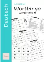 Vorschau - Stationenlernen - Lernspiel "Wortbingo" Wörter mit ai - Deckblatt
