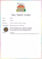 Vorschau - Merkblätter - Gedichte schreiben: Tipps & Anleitungen - Deutsch - Kl. 3/4 (Kreatives Schreiben) - Seite 1