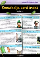 Vorschau - Stationenlernen - Knowledge card index - Ireland (English) - Deckblatt