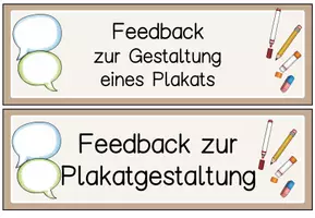 Vorschau - Präsentationen/Tafelbilder - Feedback Plakatgestaltung - Plakate Kriterien - Seite 1