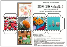 Vorschau - Stationenlernen - WordsOfBub Geschichtenwürfel Fantasy story No. 2 - Deckblatt