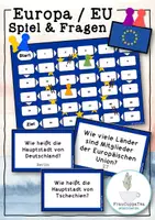 Vorschau - Spiele - Europa / EU Spiel mit Spielbrett und Fragen - Deckblatt