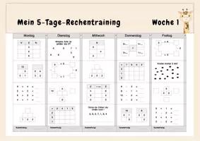 Vorschau - Arbeitsblätter - Mein 5-Tage-Rechentraining - Klasse 1 - Seite 1