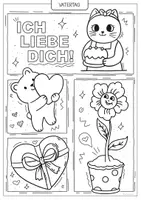 Vorschau - Mal- und Bastelvorlagen - Vatertag Ausmalbilder 👨🏻💖 | Zum Gestalten und verschenken ❤️ - Seite 1