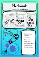 Vorschau - Stundenentwürfe - Mechanik Zahnräder Ketten Technik Klasse 2, 3, 4 - Deckblatt