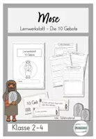 Vorschau - Unterrichtsreihen - Lernwerkstatt Mose - Die 10 Gebote - Regeln im Miteinander - Deckblatt