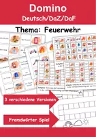 Vorschau - Arbeitsblätter - Feuerwehr Domino DaZ/DaF, Deutsch (Grundschule) - Fremdwörter - Deckblatt