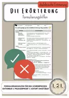 Vorschau - Arbeitsblätter - Formulierungshilfen - Dialektische Erörterung / Argumentation - editierbar - Deckblatt