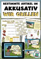 Vorschau - Arbeitsblätter - Bestimmte Artikel im Akkusativ "Wir grillen" Merkblatt und Präsentation zur Einführung - DaZ / DaF / Deutsch - Deckblatt