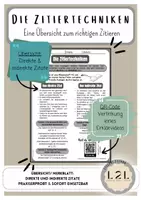 Vorschau - Merkblätter - Richtiges Zitieren - Die Zitiertechniken (Übersicht / Merkblatt mit QR-Code zu Erklärvideo) - Deckblatt