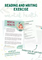 Vorschau - Arbeitsblätter - Reading Comprehension und Writing Task: Mental Health - Deckblatt
