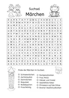 Vorschau - Arbeitsblätter - Suchsel Märchen / Buchstabengitter - bunt und schwarz-weiß - Seite 2