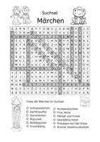 Vorschau - Arbeitsblätter - Suchsel Märchen / Buchstabengitter - bunt und schwarz-weiß - Seite 3